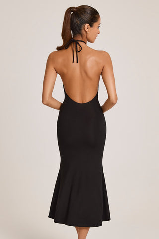 Halterneck Fishtail Midi Dress