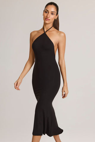 Halterneck Fishtail Midi Dress