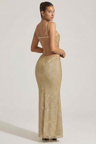 Embellished Cut Out Gown