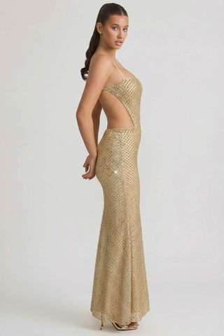 Embellished Cut Out Gown