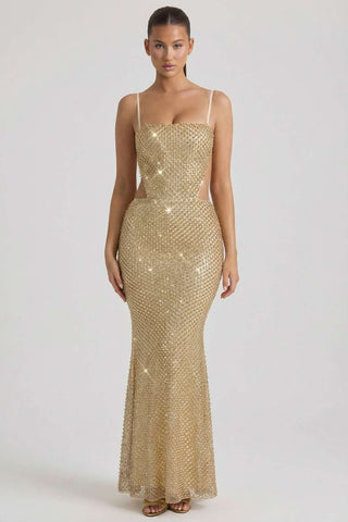 Embellished Cut Out Gown