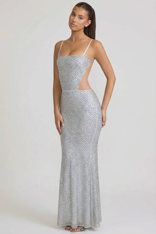 Embellished Cut Out Gown
