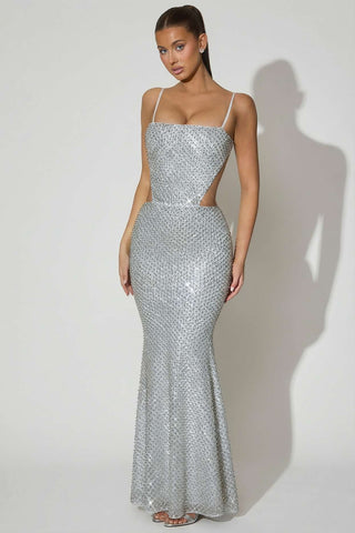 Embellished Cut Out Gown