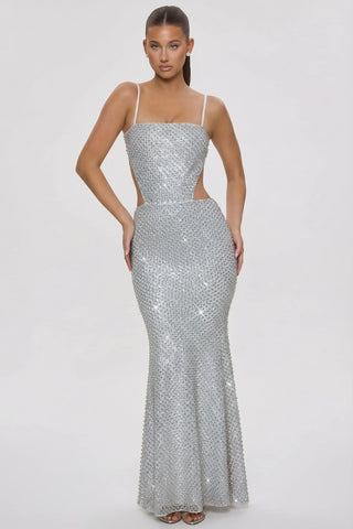 Embellished Cut Out Gown