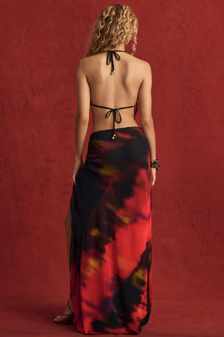 Chiffon Maxi Skirt with Thigh Split