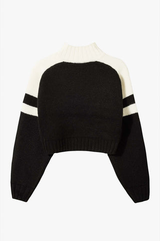 Cropped Chunky Knit Turtleneck Sweater