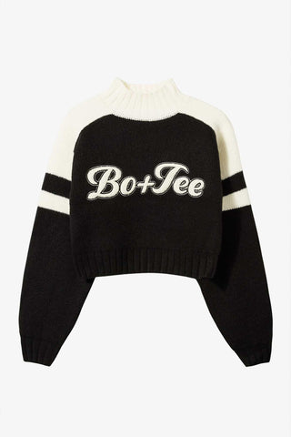 Cropped Chunky Knit Turtleneck Sweater