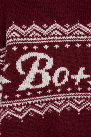 Crimson Cropped Knit Sweater