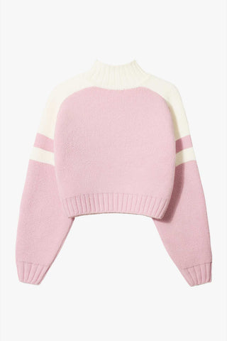 Powder Pink Cropped Knit Jumper