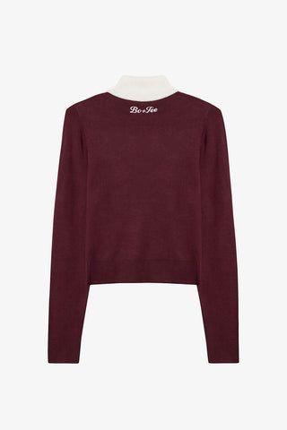 Burgundy Knit Turtleneck Top