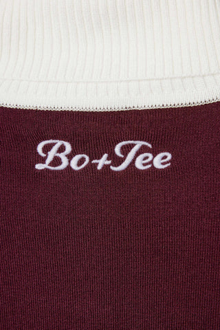 Burgundy Knit Turtleneck Top