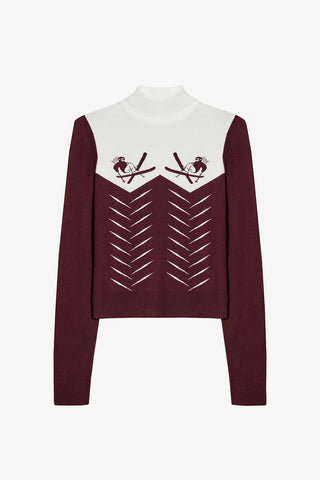 Burgundy Knit Turtleneck Top