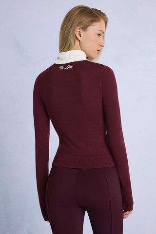 Burgundy Knit Turtleneck Top