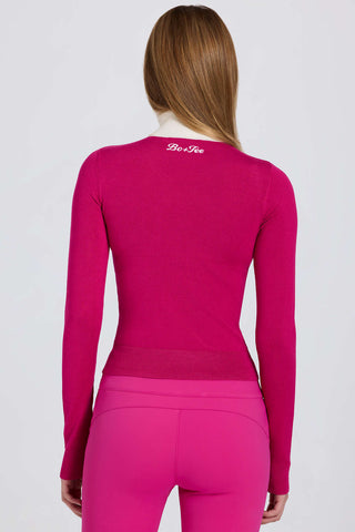 Magenta Knit Turtleneck Top