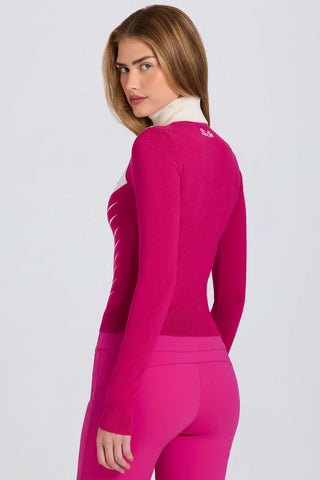 Magenta Knit Turtleneck Top