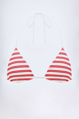 Striped Triangle Bikini Top