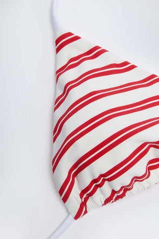 Striped Triangle Bikini Top