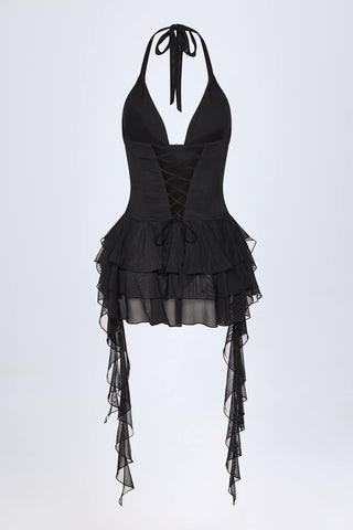 Ruffled Halterneck Bodysuit