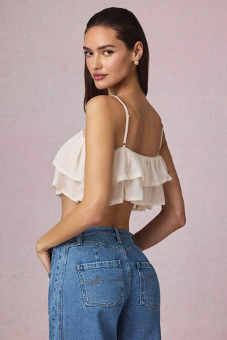 Ruffled Cropped Camisole Top