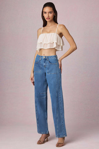 Ruffled Cropped Camisole Top