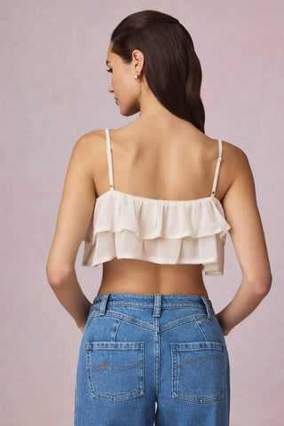 Ruffled Cropped Camisole Top