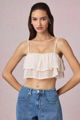 Ruffled Cropped Camisole Top