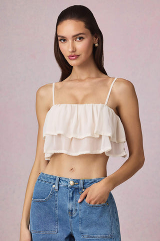 Ruffled Cropped Camisole Top