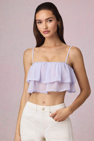 Ruffled Cropped Camisole Top