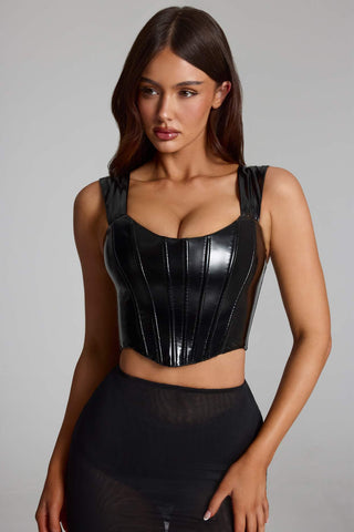 Sleek Vinyl Corset Top