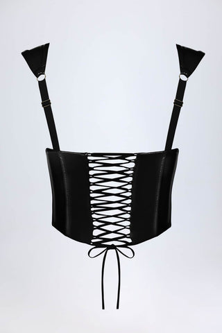 Sleek Vinyl Corset Top