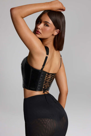 Sleek Vinyl Corset Top