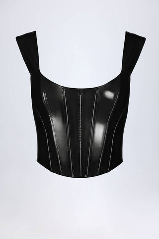 Sleek Vinyl Corset Top