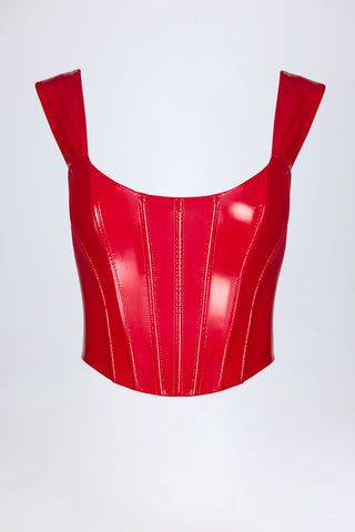 Sleek Vinyl Corset Top