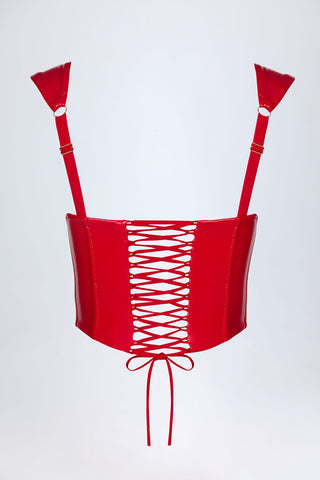 Sleek Vinyl Corset Top