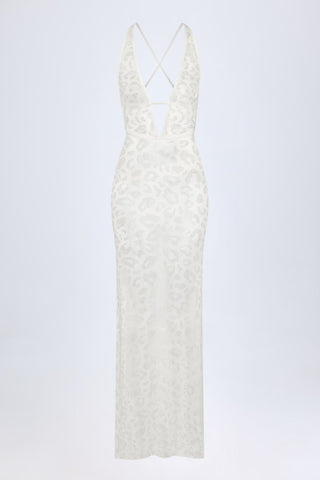 Embellished Backless Maxi Dress