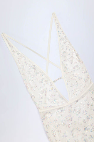 Embellished Backless Maxi Dress