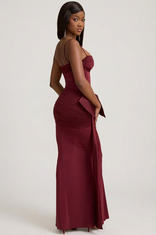 Bow Detail Ruched Maxi Dress