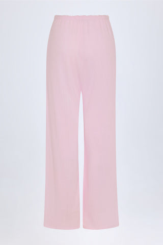 Pointelle Lace Trim Trousers