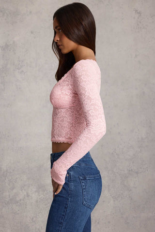 Plunge Neck Lace Top