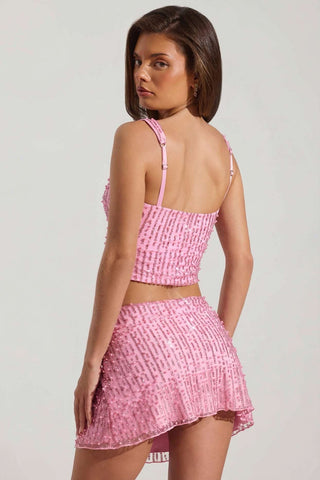 Embellished Square Neck Crop Top