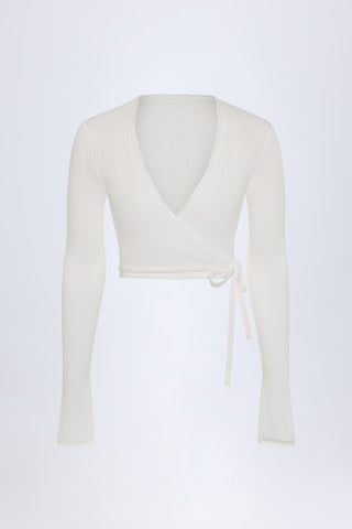 Pointelle Wrap Crop Top