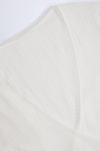 Pointelle Wrap Crop Top