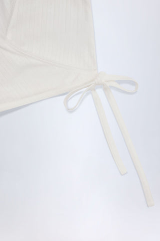 Pointelle Wrap Crop Top