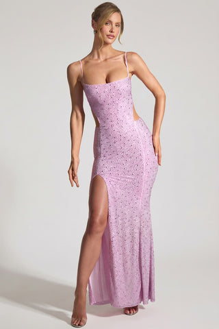 Embellished Cut Out Fishtail Maxi Dress
