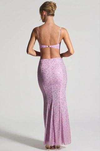 Embellished Cut Out Fishtail Maxi Dress