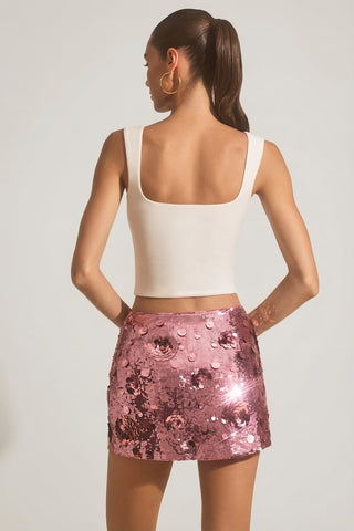 Sequin Embellished Mini Skirt