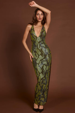 Embellished Halter Maxi Dress