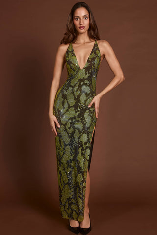 Embellished Halter Maxi Dress