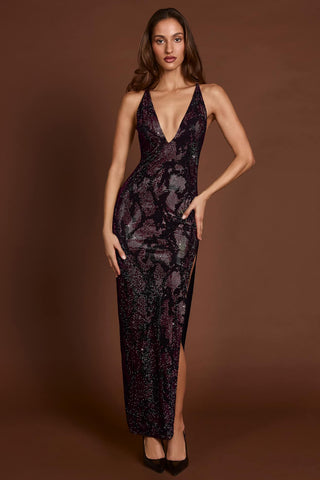 Embellished Halter Maxi Dress