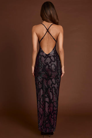 Embellished Halter Maxi Dress